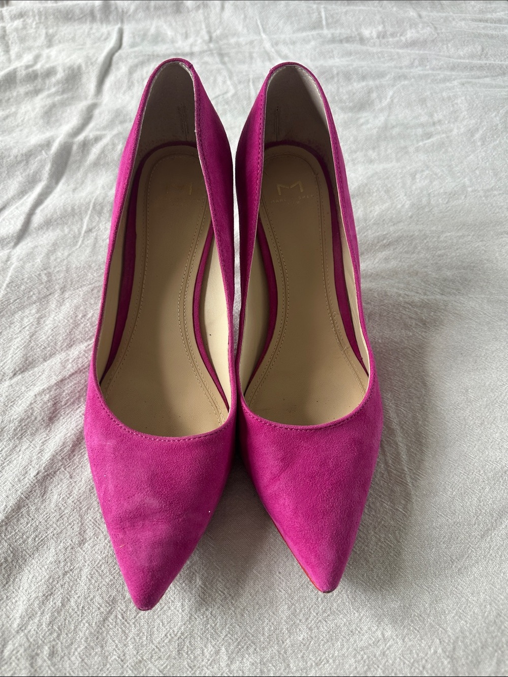 Marc Fisher Magenta Suede Pointed-Toe Pumps - Picture 2 of 5